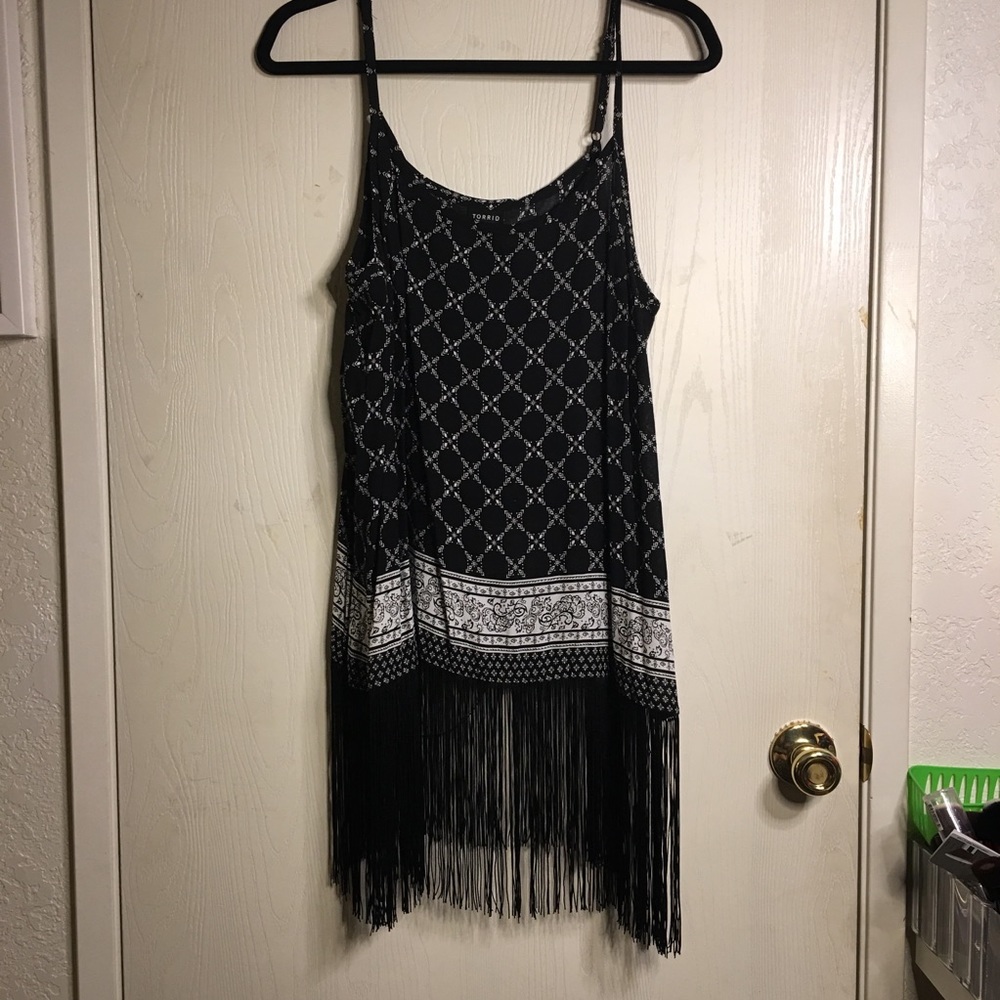 NWT Geo Print Fringe Tank Top